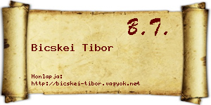 Bicskei Tibor névjegykártya